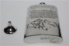 Royal Birkdale Pewter Engraved Hip Flask in Box - Excellent Condition