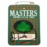 Ian Woosnam Signed 1991 Masters Tournament Badge #X15602 JSA ALOA