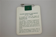Ian Woosnam Signed 1991 Masters Tournament Badge #X15602 JSA ALOA