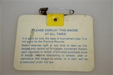 Larry Mize Signed 1987 Masters Tournament Badge #A08610 JSA ALOA