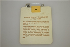 Sandy Lyle Signed 1988 Masters Tournament Badge #A7774 JSA ALOA