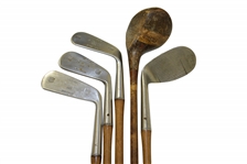 St Regis Two Star Irons w/ Straight Eight Great Lakes Wood in Canvas Bag - Five in Total