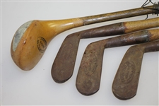 CC Chattell Co Makers Chicago Junior Club Hickory Set w/ Irons and Wood Driver