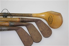 CC Chattell Co Makers Chicago Junior Club Hickory Set w/ Irons and Wood Driver