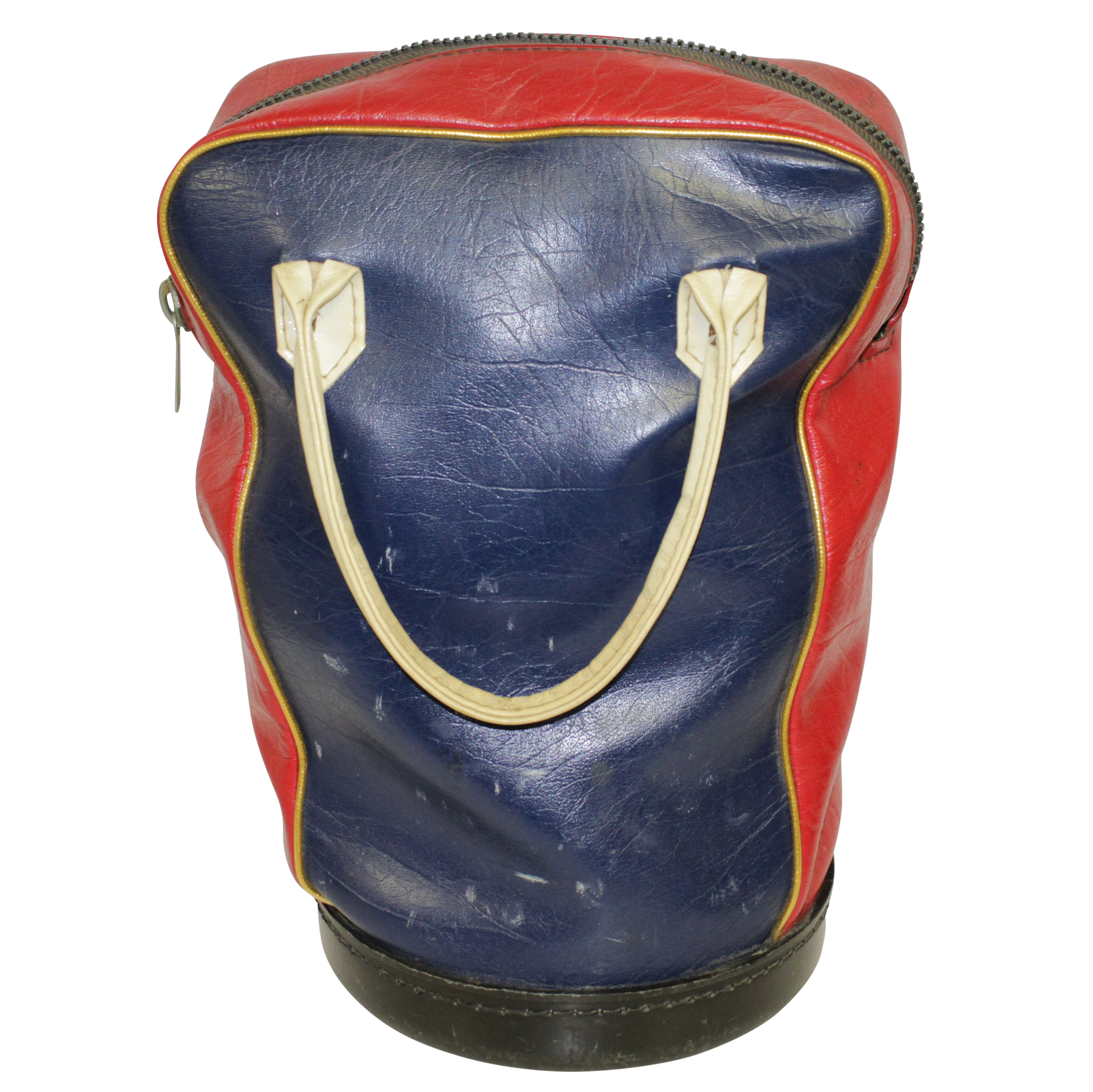 Lot Detail - Hogan Brand Leather Shag Bag of Red, White & Blue ...