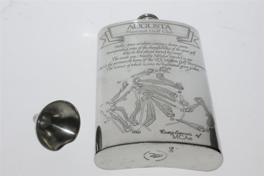 Augusta National Golf Club English Pewter Golf Flask - Excellent Condition in Box