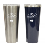 Pair of Arnold Palmer Invitational Stainless Steel Corksicle 24oz Tumbler Glasses - Grey & Blue