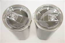 Pair of Arnold Palmer Invitational Stainless Steel Corksicle 24oz Tumbler Glasses - Grey & Blue