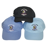 Three 2018 US Open at Shinnecock Hills Golf Hats - Navy Blue, Light Blue, & Sky Blue