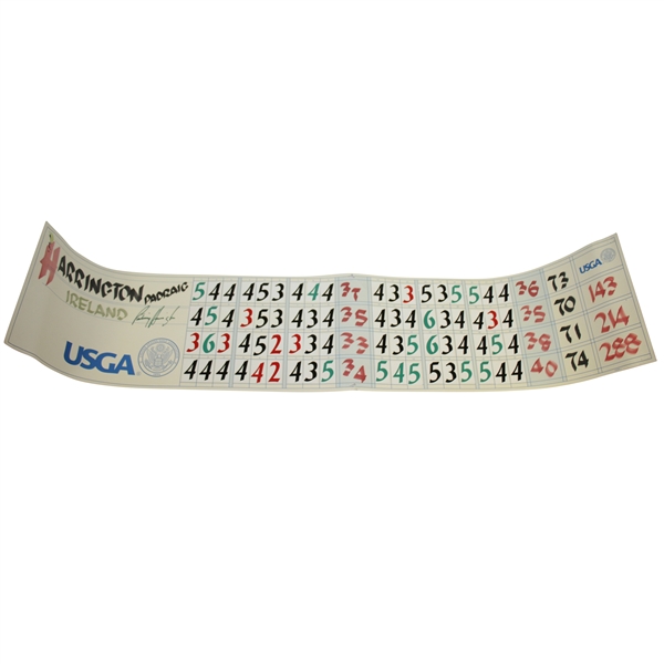 Padraig Harrington Signed USGA Handwritten Tournament Used Scoreboard Tile JSA ALOA