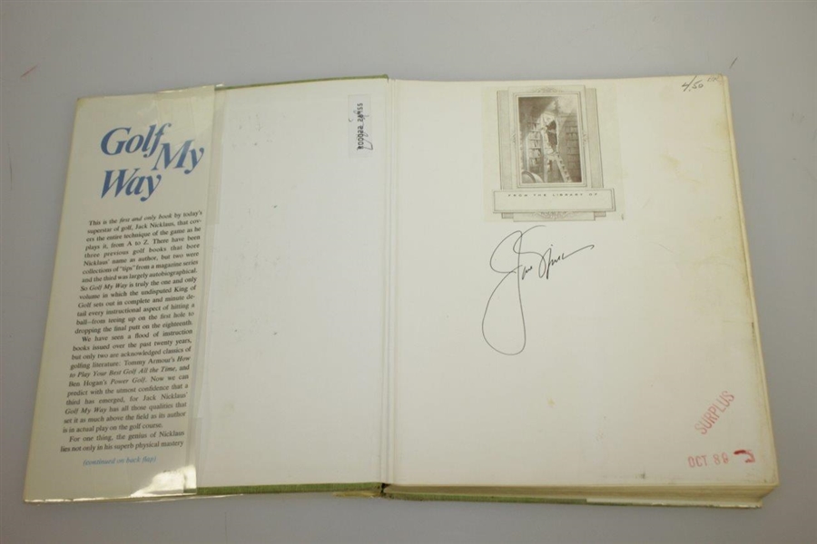 Jack Nicklaus Signed 'Golf My Way' Book JSA ALOA