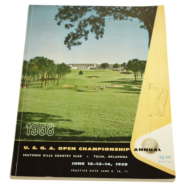 1958 US Open at Southern Hills Official Program - Tommy Bolt Winner