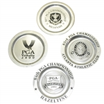 1999, 2000, 2001 & 2002 PGA Championship Commemorative Ltd Pewter Plates - Woods & Others