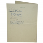 Francis Ouimet Signed 1947 Golf Writers Assoc. Annual Dinner Menu - St Andrews JSA ALOA
