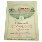 1935 US Open at Oakmont CC Program - Sam Parks Jr Winner