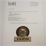 Mark Calcavecchia's 1987 US Open at Olympic Club Contestant Badge