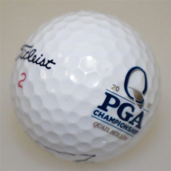 Justin Thomas Signed 2017 PGA Championship at Quail Hollow Logo Ball Beckett #G43101