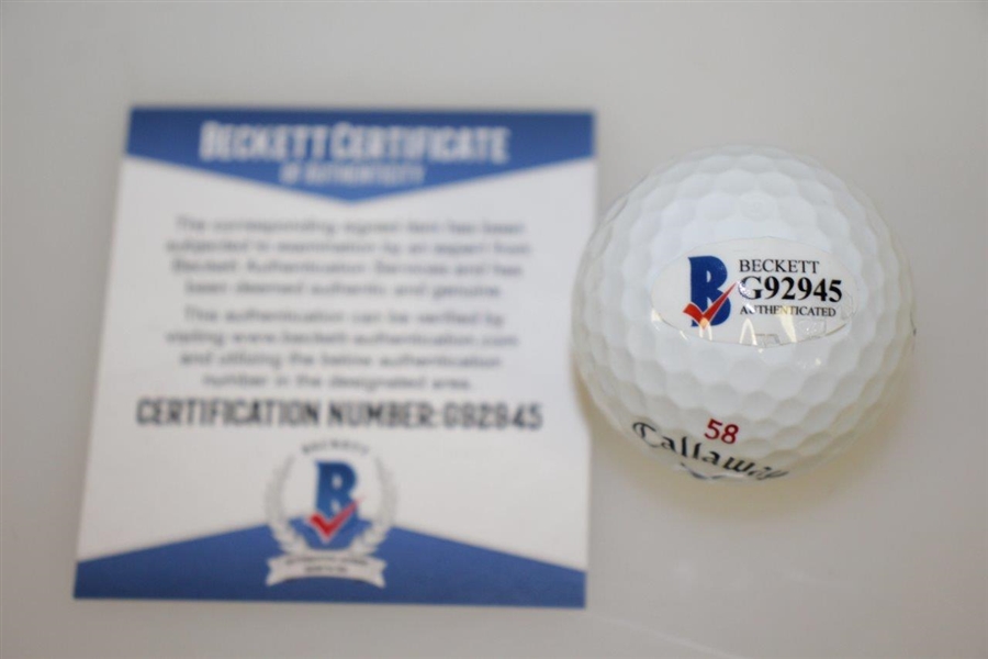 Jim Furyk Signed 58 Inscription Golf Ball - Lowest Ever PGA Round Beckett #G92945