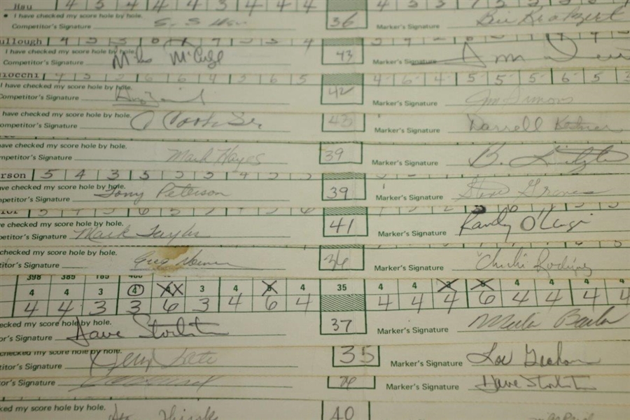1979 US Open Scorecards Signed & Used by Norman & Other Major Champions (49 Total) JSA ALOA