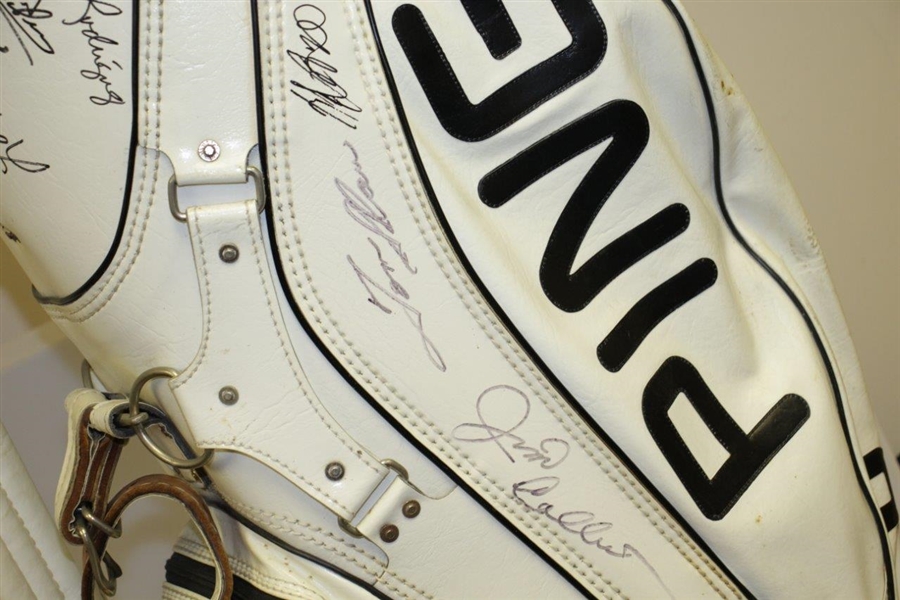 Arnold Palmer, Jack Nicklaus & Gary Player Signed Ping Bag w/ Others JSA ALOA