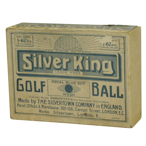 Vintage Silver King Royal Blue Dot Mesh Golf Ball Box