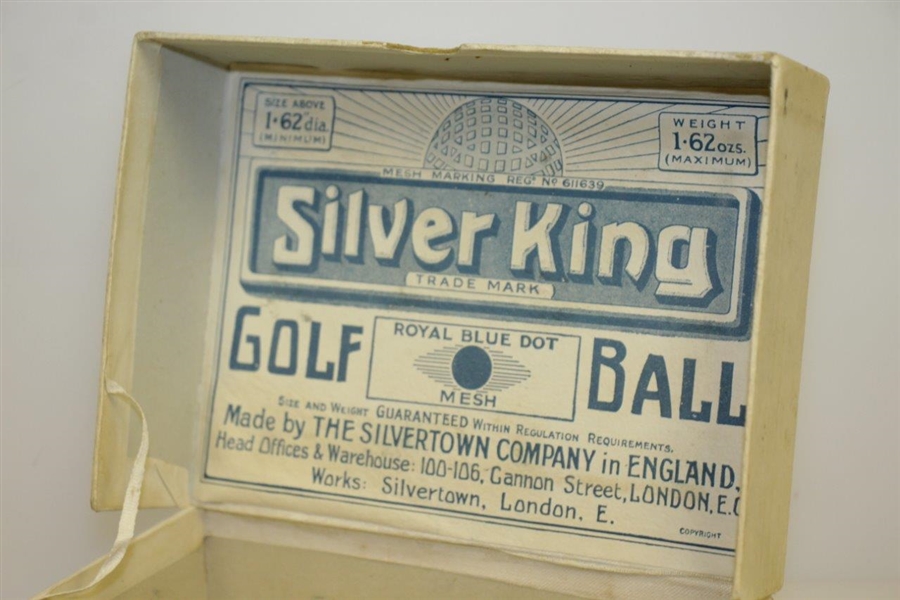 Vintage Silver King Royal Blue Dot Mesh Golf Ball Box