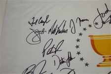 2017 Presidents Cup US Team Signed Flag w/ Woods, Koepka, Mickelson, Spieth & Others JSA ALOA