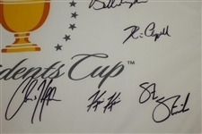 2017 Presidents Cup US Team Signed Flag w/ Woods, Koepka, Mickelson, Spieth & Others JSA ALOA