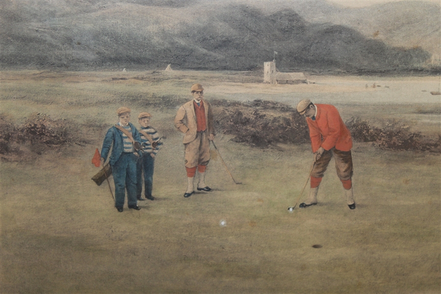 The Putting Green Hand Colored Print by Douglas Adams - Published 1894