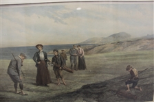 Mixed Foursome Depiction by Heywood Hardy 1900 - Colored Engraving