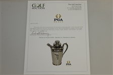 Vintage Golf Themed Pitcher w/ Incised Golfer - Meriden Co. Stamped on Bottom