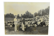 1921 US Open Trophy Presentation at Columbia Country Club to Champion Jim Barnes by President Harding Framed - Original