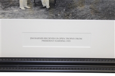 1921 US Open Trophy Presentation at Columbia Country Club to Champion Jim Barnes by President Harding Framed - Original