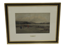 The Putting Green Hand Colored Print by Douglas Adams - Published 1894