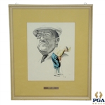 Bobby Locke Original Charcoal And Watercolor Artwork by Artist J. McQueen