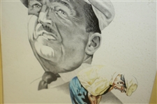 Bobby Locke Original Charcoal And Watercolor Artwork by Artist J. McQueen