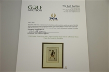 '1705' Golfer Print Circa 1955 - Hand-Colored Aqua Tint On Off-White Wove Paper By Frederick Richards