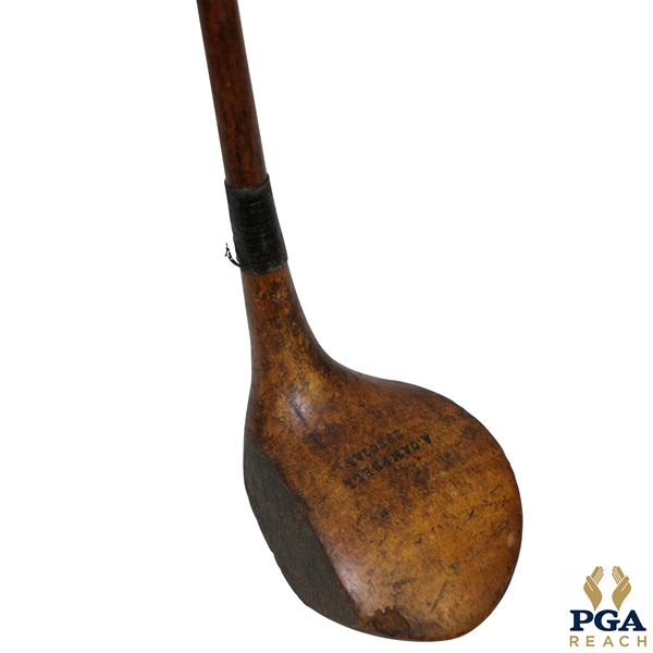 A. Campbell Special Left Handed Socket Head Wood Shafted Fairway Club w/ Head Stamp