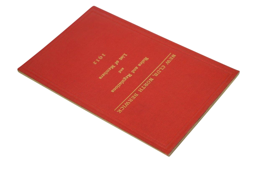 1912 North Berwick New Club Rules & Regulations and List of Members Booklet