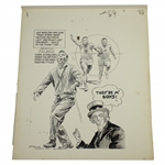 1961 Arnold Palmer Open Championship by Artist Bruce Stark Original Pen & Ink on Board
