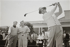 Sam Snead Signed Vintage Card w/ 1954 Greenbrier Wire Photo - Harmon & Demaret JSA ALOA