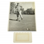 Ed Porky Oliver Signed Album Page with Humorous Putting Wire Photo JSA ALOA