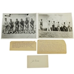 Jim Turnesa Signed Card w/ Brothers Swing Sequence Wire Photos - 1952 PGA Champ JSA ALOA