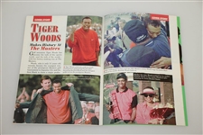 1997 JET Tiger Woods w/ 1st Masters Trophy & Green Jacket Magazine - No Label