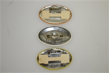 1955 (x2) & 1957 Colonial Invitational Tournament Badges - Club Member, Member, & Press/Radio