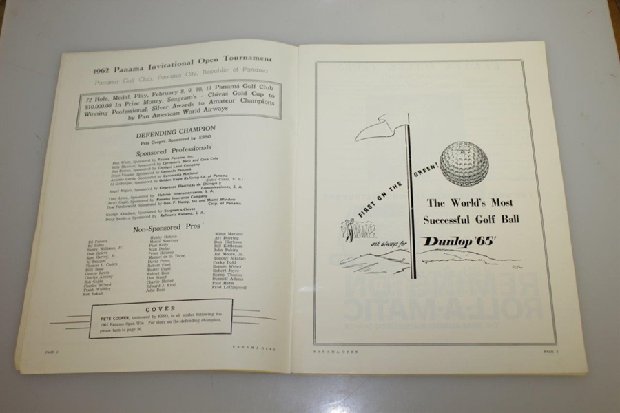 1962 Abierto de Panama at Panama Golf Club Official Program - The Seagram Cup