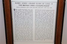 Bobby Jones Grand Slam of Golf - Tournament Synopses Framed Presentation