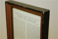 Bobby Jones Grand Slam of Golf - Tournament Synopses Framed Presentation
