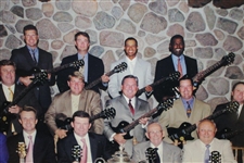 2004 PGA Champions Dinner Posing w/ Gifted Guitars & Wanamaker Trophy-Woods & Others