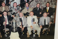 2004 PGA Champions Dinner Posing w/ Gifted Guitars & Wanamaker Trophy-Woods & Others